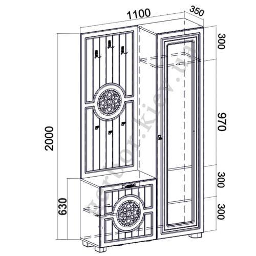 Фото мини-прихожей МОНБЛАН МБ-11 САНТИ - размеры