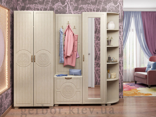 Фото мини-прихожей МОНБЛАН МБ-11 САНТИ клен ванкувер / венге светлый в интерьере прихожей