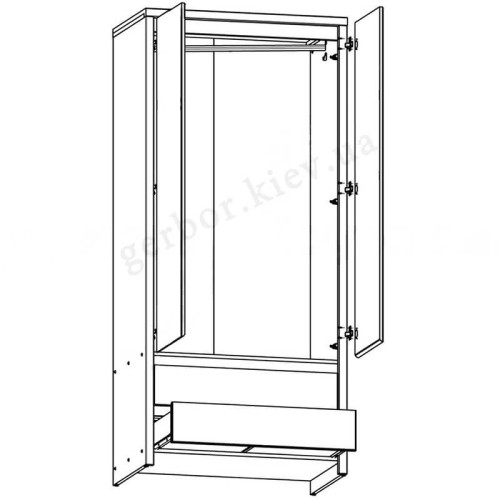 Фото шафи КАСПIАН білий сніг SZF2D2S БРВ (ВМК) – схема наповнення