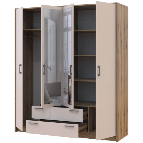 РОНДІ Шафа з дзеркалом 4 ДСП ДОРОС (DOROS) 160х52х195