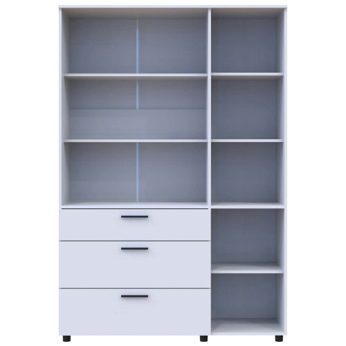 Фото білої шафи ТОРН 3 ДСП/3Ш полиці ДОРОС (DOROS) – вигляд спереду наповнення