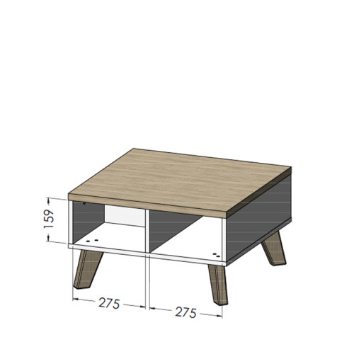На фото схема журнального столика 60 LOTTA CAMA MEBLE с размерами