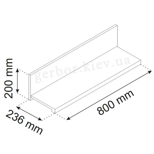 Фото полиці 80 PAVI ВМВ – схема з розмірами