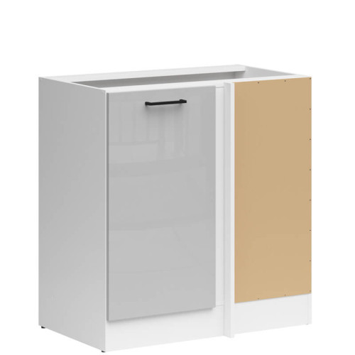 Фото правої кутової тумби JUNONA LINE DNW/100/82P BBL BRW світло-сірий глянець – вигляд збоку