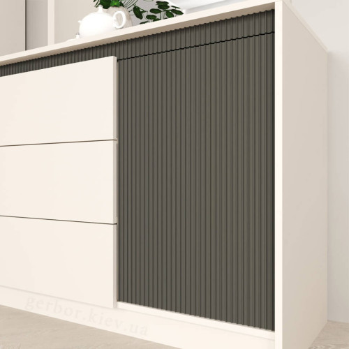 Фото комода МОНАКО KOM1D3S Гербор кашемір / елегантний сірий софт тач – текстурний фасад