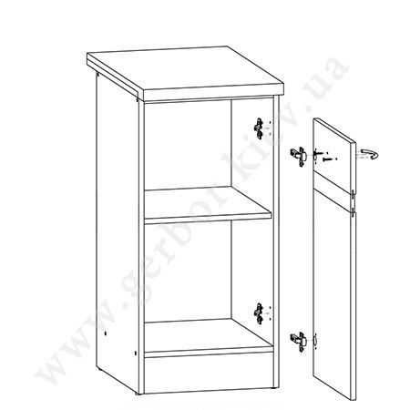 Фото правої тумби JUNONA LINE 1D/40/82P ZBL BRW сонома – схема наповнення