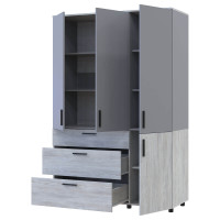 ТОРН Шафа 3 ДСП/3Ш полиці ДОРОС (DOROS) сосна натті / сірий