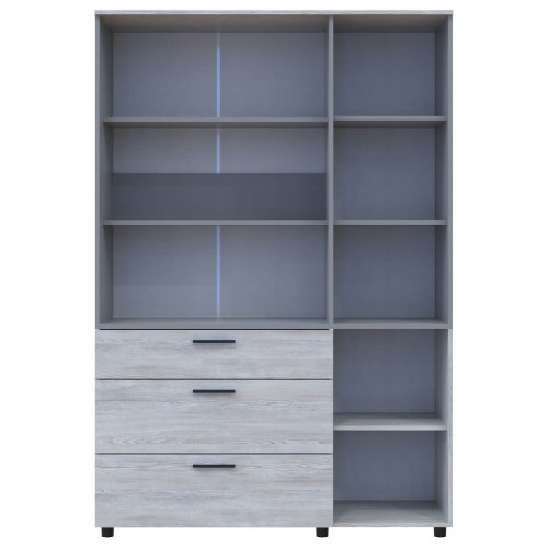 Фото шафи ТОРН 3 ДСП/3Ш полиці ДОРОС (DOROS) сосна натті / сірий – вигляд спереду наповнення