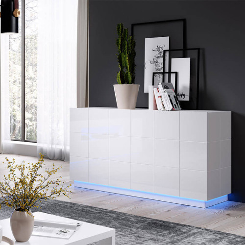 Фото тумбы REJA CAMA MEBLE 2D белый глянец с подсветкой цоколя