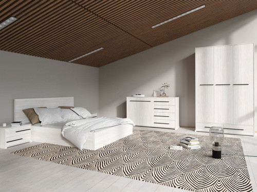 Фото приліжкової тумбочки СТЕММА KOM2S Гербор сосна каньйон в інтер'єрі спальні