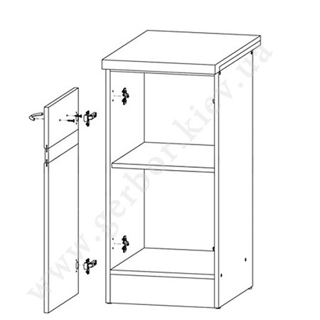 Фото лівої тумби JUNONA LINE  D1D/40/82L ZBL BRW сонома – схема наповнення