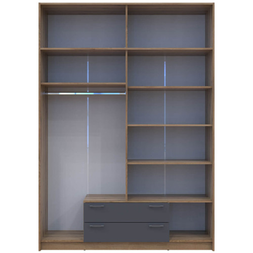 РОНДІ Шафа з антресоллю та дзеркалом 4 ДСП ДОРОС (DOROS) 160х52х236