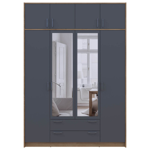 РОНДІ Шафа з антресоллю та дзеркалом 4 ДСП ДОРОС (DOROS) 160х52х236