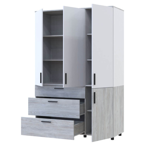 Фото шафи ТОРН 3 ДСП/3Ш полиці ДОРОС (DOROS) сосна натті / білий – наповнення