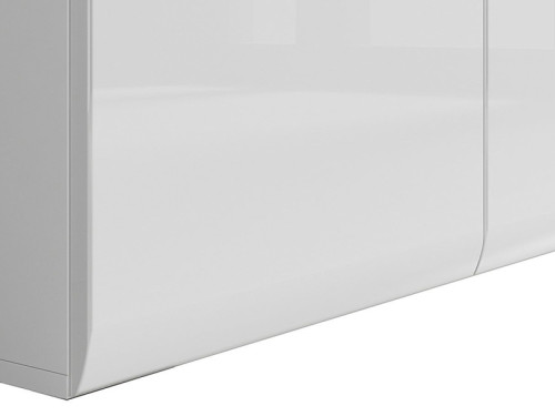 Фото комода AZTECA TRIO KOM3D3S BRW белый / белый глянец - закругленный фасад