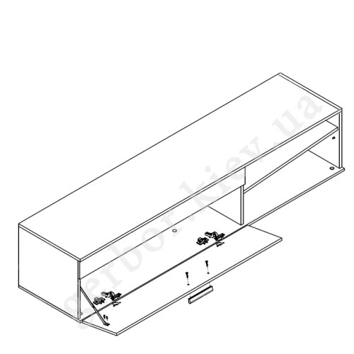 На фото схема наповнення тумби ТВ вітальні БАРАТО МІНІ Гербор