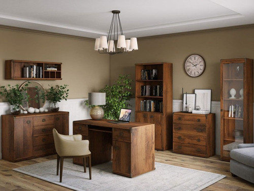 Фото стелажу ІНДІАНА JREG2DO/80 БРВ дуб шутер в інтер'єрі кабінету