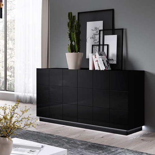 Фото тумбы REJA CAMA MEBLE 2D черный глянец с подсветкой цоколя