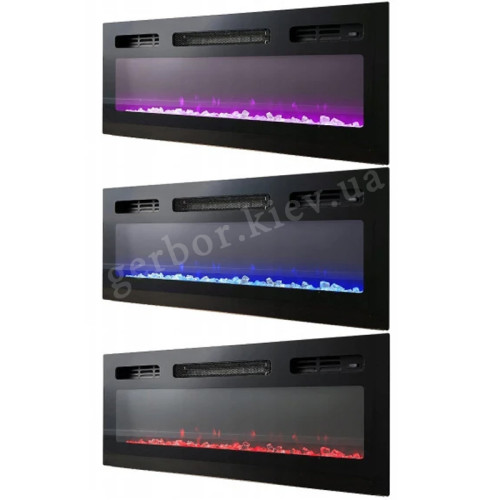 Фото комоду PAFOS 180 EF CAMA MEBLE  чорний / чорний камін / золоті ніжки – варіанти  кольорів полум'я електрокаміну