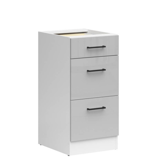 Фото тумби JUNONA LINE D3S/40/82 BBL BRW світло-сірий глянець – вигляд збоку