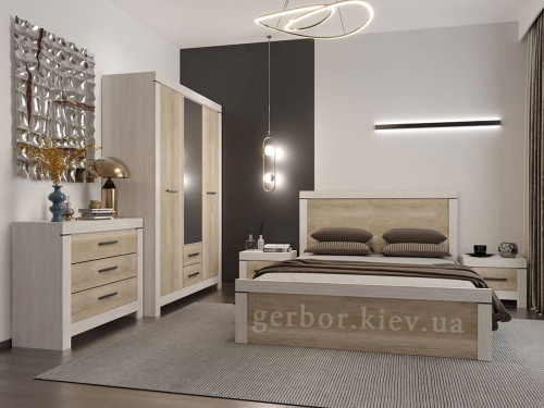 Фото приліжкової тумбочки БЕЛЕН KOM1S Гербор в інтер'єрі спальні