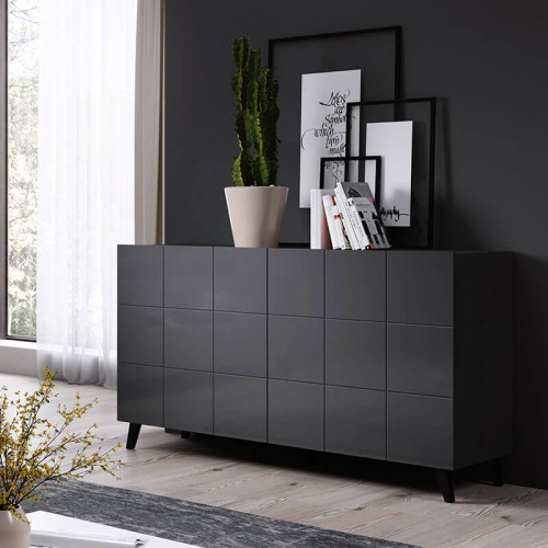 Фото тумбы REJA CAMA MEBLE 2D графит глянец на ножках в интерьере