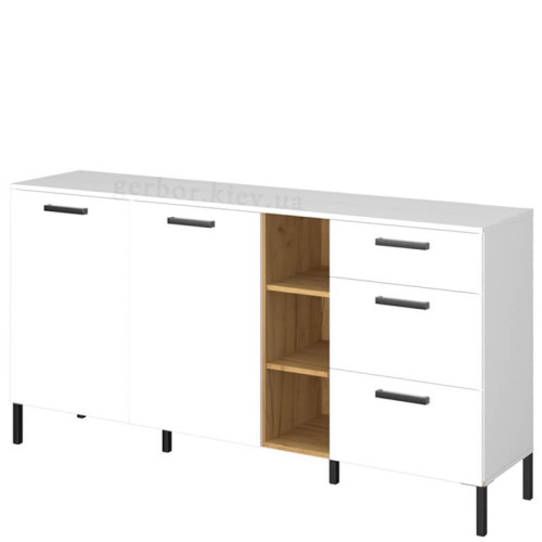 Фото комода SANTES 2D3S VMV Holding белый / дуб крафт золотой – вид сбоку