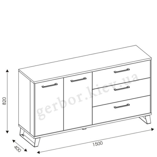 Фото комода LOFT LT3 BOGFRAN – схема с размерами