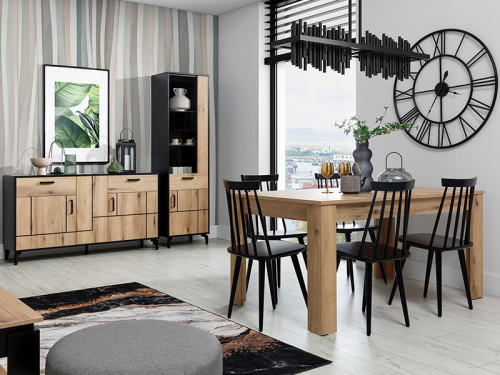 Фото обіднього столу ST04 LIVEO BOGFRAN дуб евок в інтер'єрі їдальні