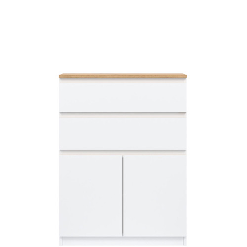 Фото тумби REMI RM05 LIVEO BOGFRAN білий / дуб евок – вигляд спереду