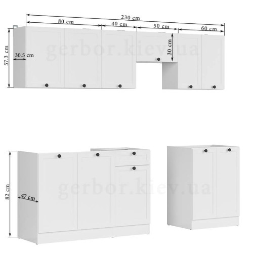 Фото кухні JUNONA LINE 230 ZBL BRW білий – розміри