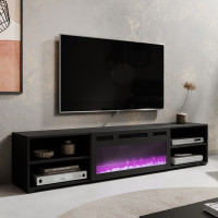 POLO 180 EF CAMA MEBLE Тумба ТВ чорний з чорним електрокаміном POLO 180 EF CAMA MEBLE Тумба ТВ чорний з чорним електрокаміном