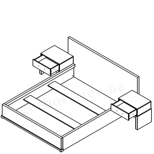 Фото ліжка з тумбами СТЕММА LOZ160 (каркас) Гербор – схема наповнення