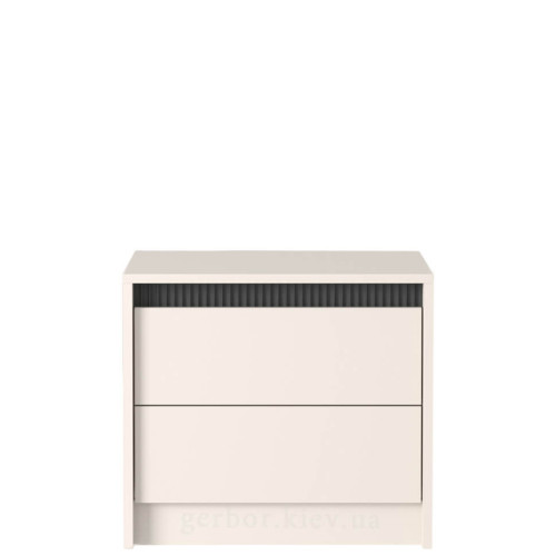 Фото приліжкової тумбочки МОНАКО KOM2S Гербор кашемір / елегантний сірий софт тач