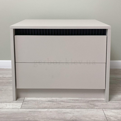 Фото приліжкової тумбочки МОНАКО KOM2S Гербор кашемір / елегантний сірий софт тач від покупця