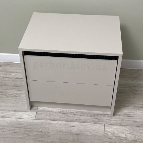 Фото приліжкової тумбочки МОНАКО KOM2S Гербор кашемір / елегантний сірий софт тач від покупця – вигляд зверху