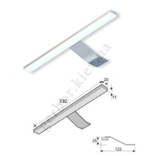 На фото светильник подсветки шкафа с зеркалом OLIVIA 3D2S MEBELBOS