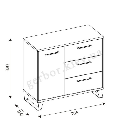 Фото тумбы LOFT LT2 BOGFRAN – схема с размерами