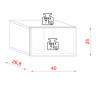 На фото схема с размерами навесного шкафа комплекта 3 BARCELONA VIVALDI дуб крафт золотой / графит