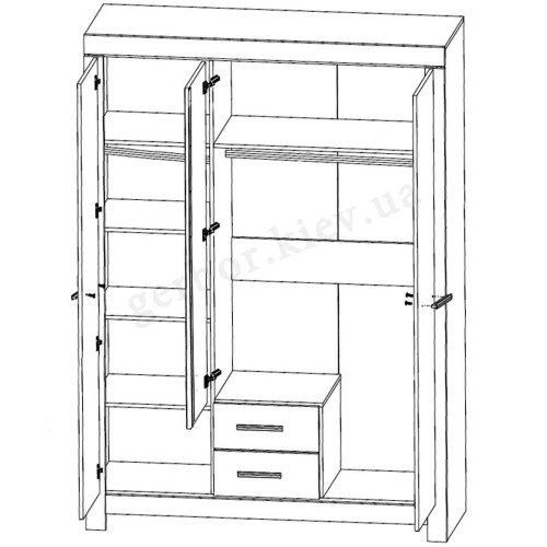 Фото спальні БЕЛЕН Гербор – схема наповнення шафи