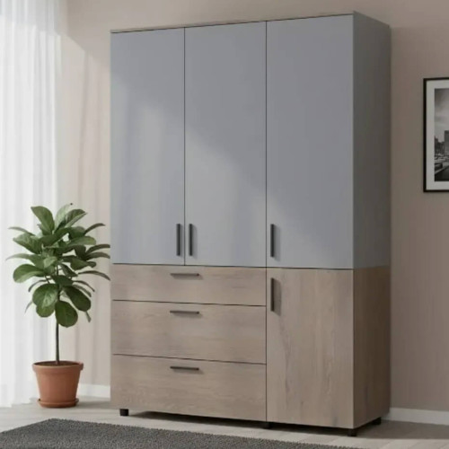 Фото шафи ТОРН 3 ДСП/3Ш полиці  ДОРОС (DOROS) кремона канноло / сірий в інтер'єрі