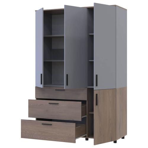 Фото шафи ТОРН 3 ДСП/3Ш полиці ДОРОС (DOROS) кремона канноло / сірий