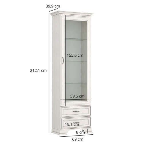 Фото вітрини TIFFANY II 1W2S MEBELBOS – розміри