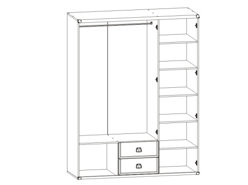 Фото шафи ІНДІАНА JSZF3D2S/150 БРВ дуб шуттер – наповнення