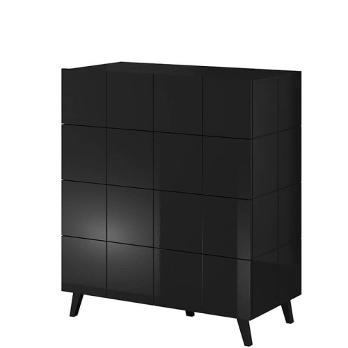 Фото комода REJA CAMA MEBLE 4S черный глянец на ножках