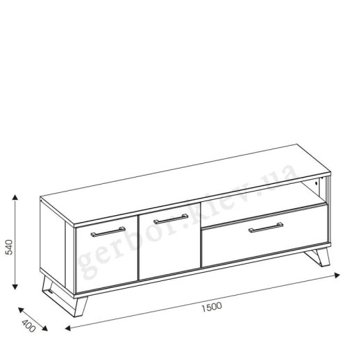 Фото тумбы ТВ LOFT LT1 BOGFRAN – схема с размерами