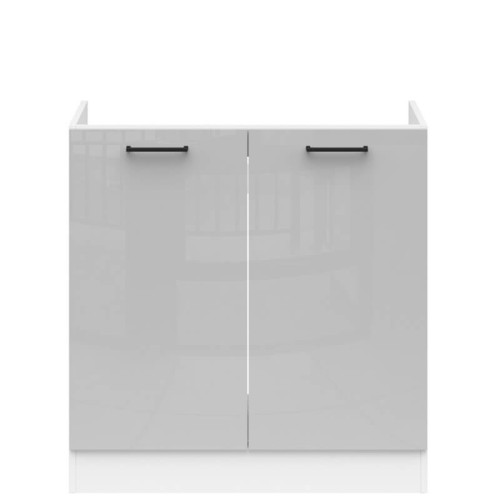 Фото тумби під мийку JUNONA LINE DK2D/80/82 BRW світло-сірий глянець