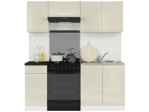 Фото кухні JUNONA LINE 180 BBL BRW ванільний глянець зі стільницею