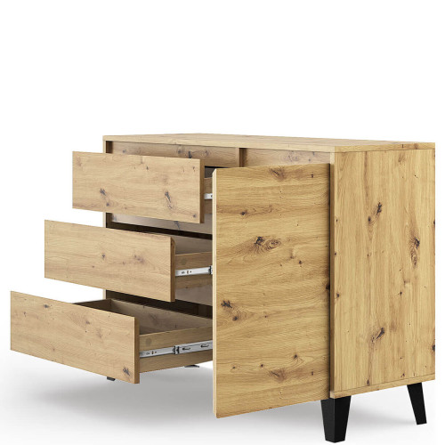 Фото комода BORG 1D3S MEBELBOS дуб артизан двері праворуч – наповнення