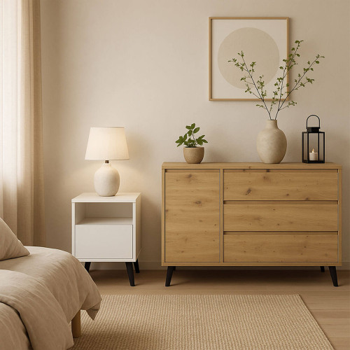 Фото комода BORG 1D3S MEBELBOS дуб артизан в інтер'єрі